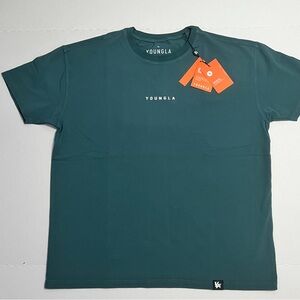 YoungLA Short Sleeve Tee Classic Crew Neck Green Teal #401